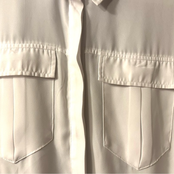 Cato Cream Button Down Shirt with Peter Pan Collar - Picture 2 of 5